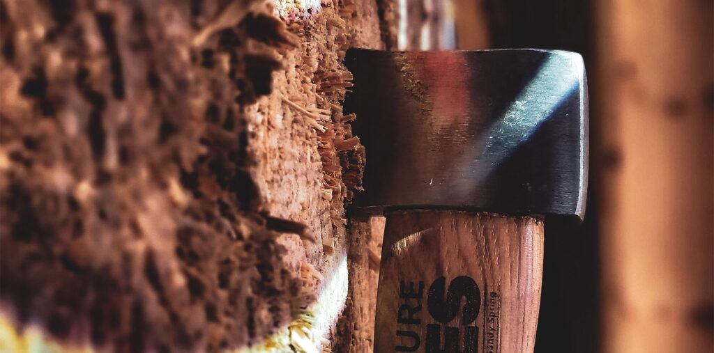 Zip N' Throw bundle at The Adventure Park at Sandy Spring — axe throwing plus zipline and ropes course